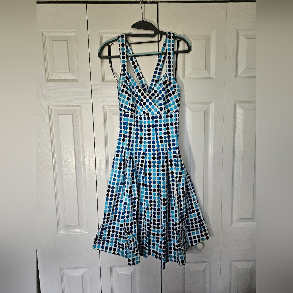 Blue polka dot dress